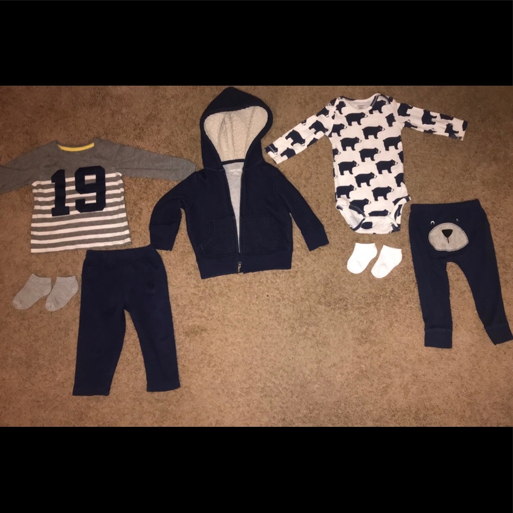 12 MONTH BABY BOY WINTER BUNDLE *7 PEICES*